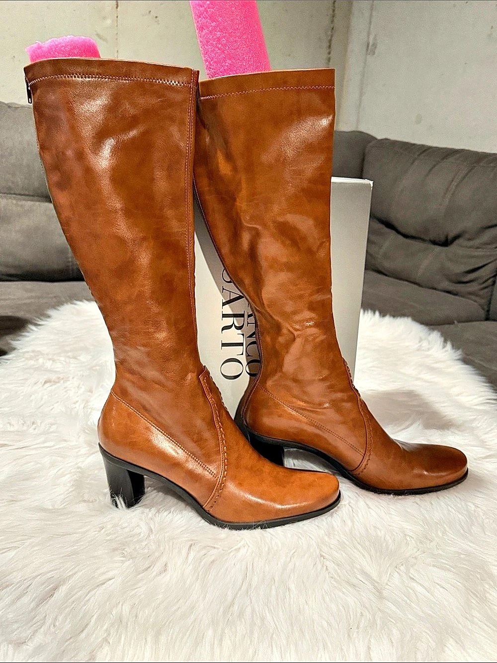 Franco Sarto Gisella Knee High Boot Brown Heeled Boots